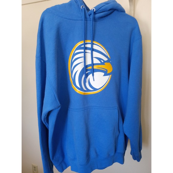 Blue Eagle Logo Blue Hoodie Size Large Port And Company Essentials Fleece‎ Men's - Picture 1 of 9